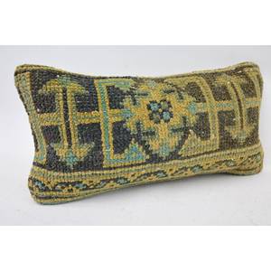 Multicolor Wool Kantha Patchwork <b>Decorative</b> <b>Pillow</b> 8x16 Inch Woven with Vintage Pattern - Product Image 2