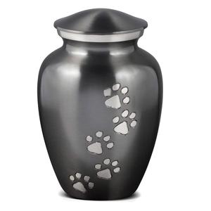 Urna de Metal para mascotas de estilo americano clásico con grabado de pata Suministro superior para cenizas humanas adultas para entierro funerario y cremación - Product Image 3