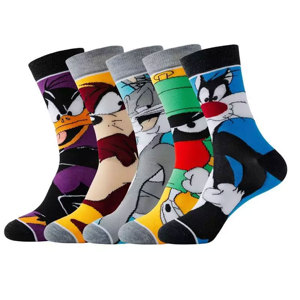 Calcetines de personaje de dibujos animados unisex hechos a medida, calcetines de diseñador de moda Funky geniales, Calcetines estampados transpirables de longitud media - Product Image 1