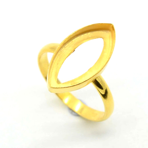 ขายส่ง 925 เงินสเตอร์ลิง 4-24 มม.สีเหลืองชุบทองMarquise Collet BEZELถ้วยแหวนไม่มีอัญมณีเครื่องประดับอุปกรณ์เสริม - Product Image 4