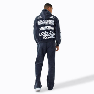 Service OEM, ensemble survêtement et sweat-shirt imprimé délavé personnalisé, ensemble de sweats à capuche délavés au soleil, ensemble deux pièces de haute qualité - Product Image 2