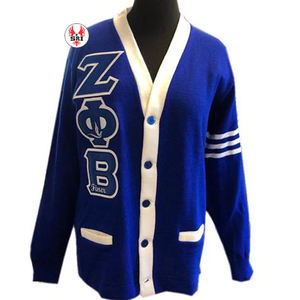 Cardigans en acrylique brodés pour femmes de la sororité Zeta Phi Beta |   Pull en laine brodé personnalisé pour femmes de la sororité ZPB - Product Image 1