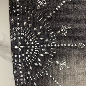 Pantalones cortos de verano de Hip Hop para hombre de alta calidad 2025, pantalones vaqueros de algodón con estampado de diamantes de imitación lavados personalizados de primera calidad - Product Image 4