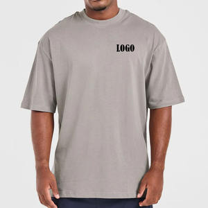 Camisetas de hombre en blanco de algodón 100% de alta calidad, camiseta de gran tamaño de peso pesado personalizable, camiseta con logotipo personalizado - Product Image 1