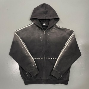 เสื้อฮู้ดแฟชั่นยูนิเซ็กซ์ ประดับคริสตัลวิบวับ สไตล์ฮิปฮอป สตรีทแวร์ ผ้าฟลีซคอตตอน 100% สำหรับฤดูหนาว ดีไซน์พรีเมียม - Product Image 5