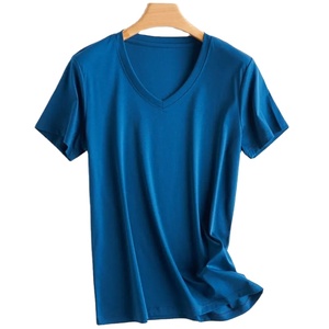 Camiseta de algodón a la moda de verano para mujer, camisetas con cuello en V, ropa de manga corta, ropa de calle informal para mujer - Product Image 1