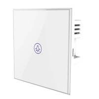 Interruptor Táctil Inalámbrico de Vidrio de 2 Canales Fox Domotics Tuya con Conectividad NFC, Certificación CE, Automatización del Hogar Inteligente