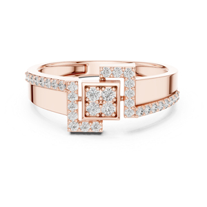 Anillo de Compromiso de Oro Rosa de 14K con Diamante Redondo Cultivado en Laboratorio para Mujer |   Diamante Cultivado Nuevo - Product Image 1