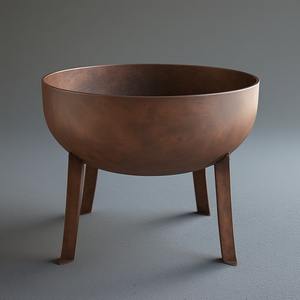 Modern <b>Metal</b> <b>Firepit</b> Wood Burning Powder Coated Finish for Minimalist Outdoor Decor Offering Warm Ambience Solid Construction - Product Image 3