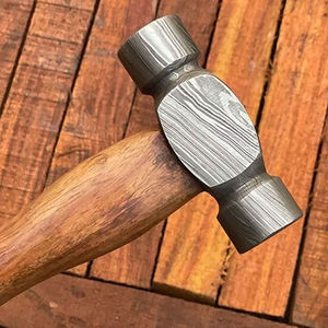 Damascus Steel Hammer for Blacksmiths Handcrafted <b>Tool</b> <b>Plain</b> Grip Heavy Duty Forged Head OEM Customizable Industrial 3-Year - Product Image 2