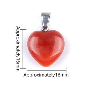 TIGER EYE <b>Heart</b> Sterling <b>Silver</b> DIY Gemstone Agate Pendant <b>Necklace</b> Jewelry - Product Image 3