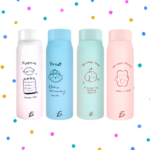Bouteille isotherme en acier inoxydable givré Kawaii 500 ml – Design mignon et élégant – Vaisselle de voyage de luxe – Capacité 800 ml – 350 ml - Product Image 1