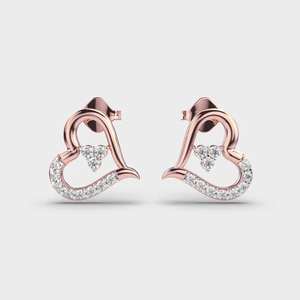 Boucles d'oreilles élégantes en or jaune avec diamant taillé en princesse Bijoux audacieux parfaits pour les soirées de luxe - Product Image 1