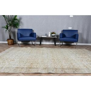 Tapis turc vintage 6,2x9,6 pi (189x294 cm), tapis en laine blanc abstrait - Product Image 3