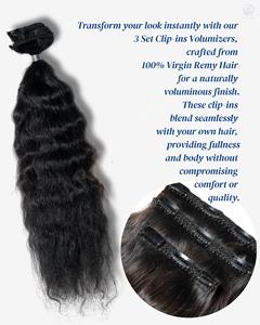 Juego de 3 extensiones de cabello indio con clip Tipo de cabello humano - Product Image 3