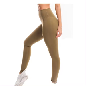 Pantalon de yoga GYM respirant et souple avec logo personnalisé, extensible et uni, leggings de sport, vêtements de sport pour femmes, leggings en tissu lisse de haute qualité - Product Image 5