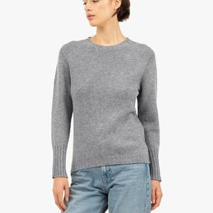 Pull-over femme en maille plate de qualité supérieure, respirant, anti-rides, couleur unie, décontracté, col rond, manches longues, automne - Product Image 4