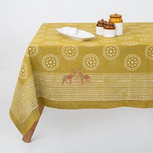 Nappe de table en coton 100 % imprimée au bloc floral Dabu pour restaurant, idéale pour les fêtes et la décoration intérieure (vente en gros) - Product Image 2