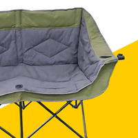 Chaise de camping pliante double mixte bleu gris pour 2 personnes avec capacité de charge de 320kg Accessoires de camping en plein air