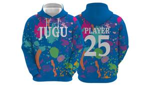 Cómoda Sudadera con capucha de estilo deportivo con estampado de hojaldre para hombre 100% poliéster de secado rápido transpirable ajuste Regular MOQ bajo tamaños personalizados bolsillo - Product Image 6