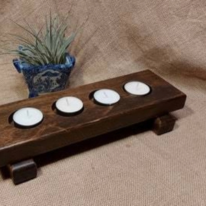 Handmade Multi-Column <b>Wooden</b> <b>Candle</b> <b>Holder</b> Rustic Tealight & <b>Pillar</b> Stand for Home Decor & Christmas Gifts - Product Image 1