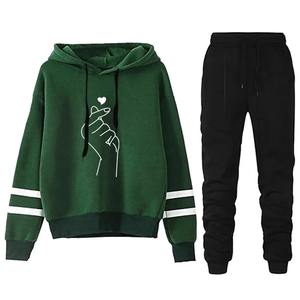 Chándal informal de calidad diaria para mujer, gran oferta, moda Otoño Invierno, sudaderas con capucha, sudadera de una sola raya, pantalones de chándal, comodidad para exteriores - Product Image 3