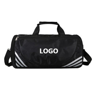 Toile de grande capacité pour femmes Gym Fitness Weekender Sac fourre-tout de nuit Logo personnalisé Doublure en polyester Chaussures Compartiment Sac de voyage - Product Image 1