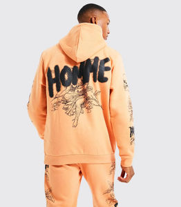 Nouvel ensemble de survêtement en molleton 100 % coton, coupe ajustée, imprimé numérique, haute qualité, écologique, avec logo personnalisé, couleurs variées, vente en gros disponible - Product Image 4