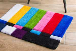 พรมมัดปมที่ทันสมัยลายแอ็บสแตรกต์พรมปักลายเรนโบว์ทีวีไร้สัญญาณพรมปรับขนาดได้ - Product Image 3