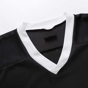 Jersey de hockey sobre hielo en blanco sólido 100% poliéster manga larga cuello en V secado rápido sublimado personalizable Equipo Ecológico Fans - Product Image 3