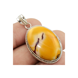 2025 nouveauté naturel Mookaite pendentif grande forme ovale à la main 925 solide en argent Sterling pierres précieuses bijoux lunette réglage OEM - Product Image 3