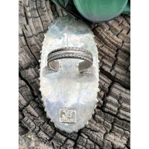 Navajo Stormy Mountain <b>Turquoise</b> & Natural Coral Everyday Wear Sterling Silver <b>Ring</b> Size 8 - Product Image 3