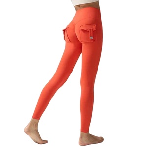 Mallas de Yoga de cintura alta elástica para mujer, mallas elásticas con bolsillos, Push Up, ropa deportiva para correr, entrenamiento - Product Image 1
