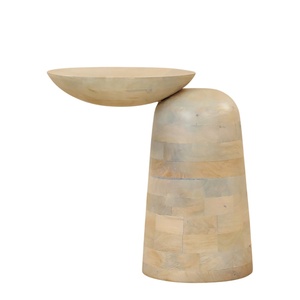 Mesa auxiliar redonda de madera maciza moderna al por mayor para dormitorio y sala de estar combinación de mesa de sofá de café - Product Image 1