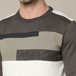 Logo estampado Unisex cuello redondo sudadera en blanco hombres 100% algodón de gran tamaño 400 Gsm sudaderas - Product Image 5