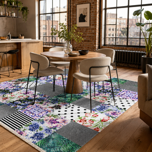 Netline Home Moonlit Linework Mid <b>Grey</b> Geometric Washable <b>Rug</b> - Product Image 4