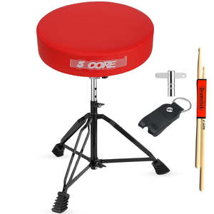 5 Core <b>Drum</b> Throne 3 Thick Padded Guitar Stool 200Lb Capacity Heavy Duty Adjustable Drummer Chair - Product Image 1