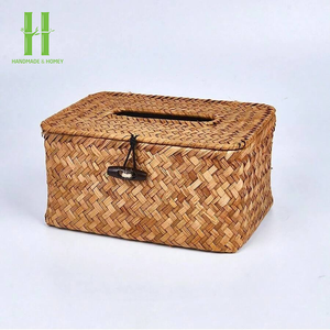 Best Seller Hand Woven Wicker Square <b>Rattan</b> <b>Tissue</b> <b>Box</b> <b>Cover</b> Natural Living Room and Bathroom <b>Tissue</b> Holder Made In Vietnam - Product Image 5
