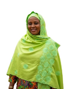 Hijab châle en polyester pour femmes musulmanes africaines, broderie florale, strass, multicolore, doux, respirant, respectueux de la peau, ethnique, hiver - Product Image 1