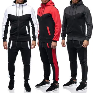 Tracksuits Logo Anda Sendiri Slim Fit Handuk Bordir Track Suits Hip Hop Street Fashion Chenille Patch Pakaian Olahraga Keringat