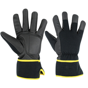 Gants de sécurité OEM pour hommes et femmes, anti-coupure, respirants, en cuir, avec manchette de sécurité, niveau d'impact 1, sans latex, pour travaux de construction - Product Image 1