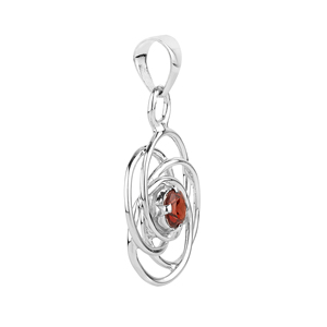 Colgante de Plata de Ley 925 Hecho a Mano con Granate para Mujer, Amuleto Religioso de Shah Gems con Amatista y Perla con Patrón Numérico - Product Image 2