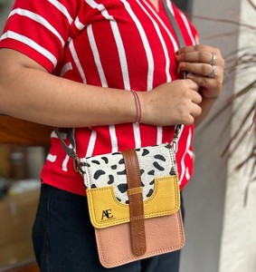 Bolso bandolera de cuero de piel con estampado de animales reciclado múltiple con estilo occidental, bolso de cuero de alta calidad, bolsos bandolera laterales coloridos para mujer - Product Image 1