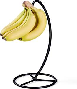 Elegante Black Iron Metal <span class=keywords><strong>Banana</strong></span> Holder Stand Multifuncional Aço Fruit <span class=keywords><strong>Rack</strong></span> Armazenamento ODM Design para Cozinha Sala de estar - Product Image 1