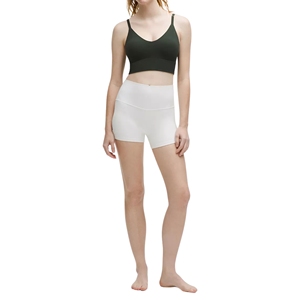 Sujetador deportivo de talla grande para mujer con cuello en V pronunciado, tirantes finos, espalda baja, para yoga y gimnasio, con logo frontal, sin aros, sensación de segunda piel - Product Image 3
