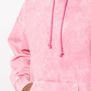 Trendy Oversized Acid Wash Breathable Embroidered Women's Vintage Pullover <b>Hoodie</b> <b>Long</b> Sleeve Lined for Fall & Winter - Product Image 5