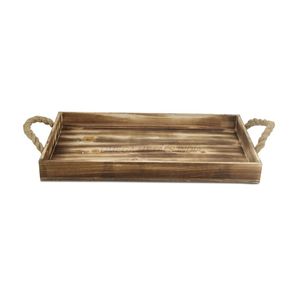 Juego de bandejas de madera de lujo en color Acacia cálido con forma rectangular elegante y diseño atemporal perfecto para uso doméstico - Product Image 1