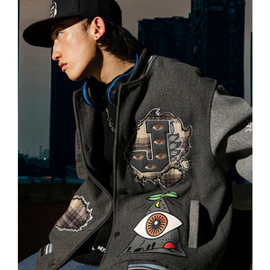 แจ็กเก็ตผ้าฝ้ายเนื้อบางของผู้ชายเสื้อแจ็คเก็ตมหาวิทยาลัยคอตั้งสไตล์สตรีทสำหรับฤดูใบไม้ผลิฤดูใบไม้ร่วงและฤดูหนาว - Product Image 5