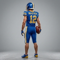 Maillot de football américain bleu personnalisé pour homme adulte, pantalon rembourré, uniforme d'équipe numéro 12, vêtements de sport respirants, OEM ODM