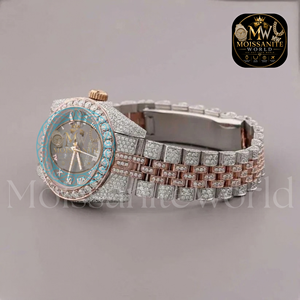 Bling Moissanite <b>Watch</b> Men Top Luxury Brand Diamond Automatic Mechanical <b>Watch</b> Stainless Steel Waterproof Iced Out Clock - Product Image 3